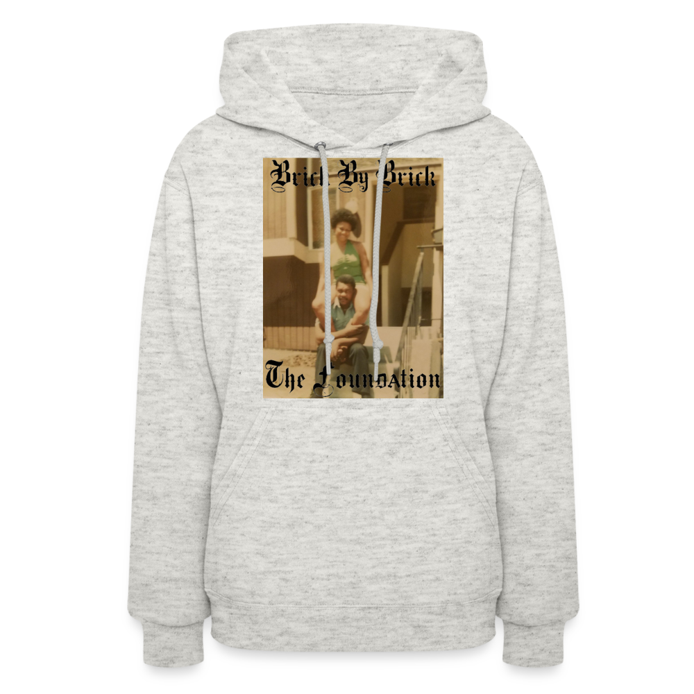 Brick By Brick Women's Hoodie - The Foundation Collection - heather oatmeal